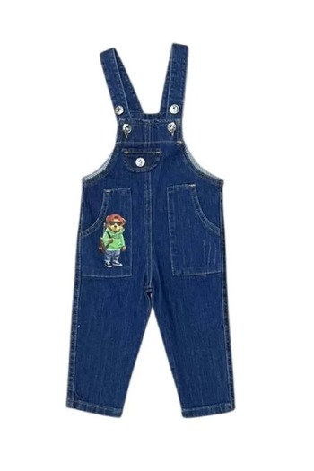 RİNDO KİDS SALOPET DE JEANS IMPRIMAT LA LATERAL