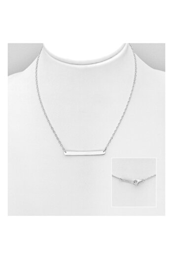 OEM Colier cu lantisor din argint, model bara, Simple Silver