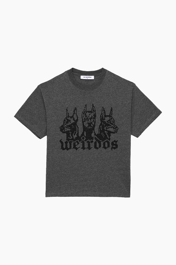 Cos Weirdos Charcoal Stone Oversized Gray T-Shirt – Unisex Knitted Fabric