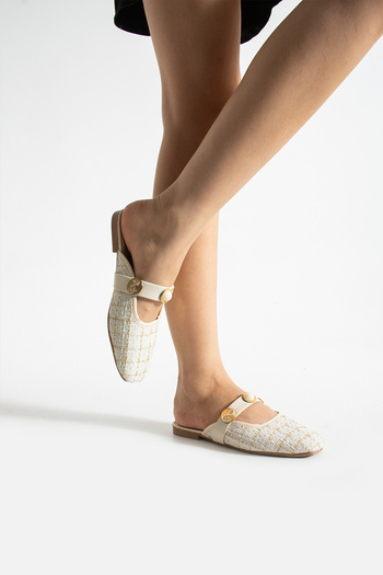 SHOW LİFE Women's Pearl Closed Slippers