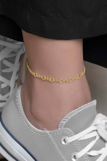 So CHIC... Örgü Model 18 Ayar Sarı Altın Kaplama 24 Cm Gümüş Hal Hal