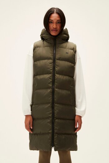 Bad Bear Wayfarer Vest Khaki Green Women's Puffer Vest
