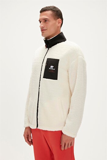 Bad Bear Ryan Plush Men's Beige Stand Collar Jacket