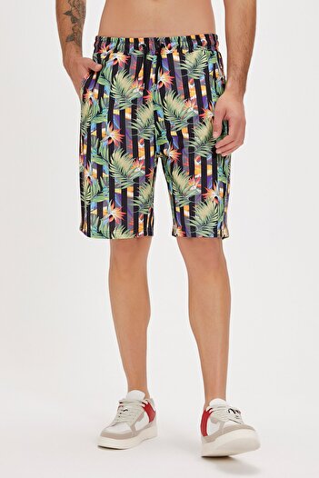 Bad Bear Men's Shorts - Bloom Black Printed