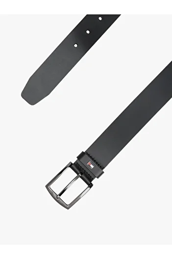 Tommy Hilfiger Pánský černý kožený pásek