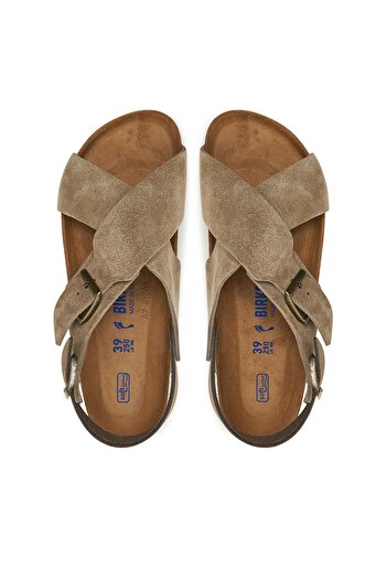 Birkenstock Jumpsuit Suede Leather Women's Beige Sandals 1029834 Snikstra