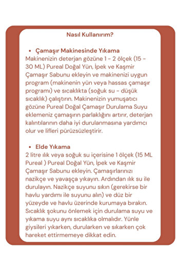 Pureal Doğal Yün, Ipek Ve Kaşmir Çamaşır Deterjanı - Lavanta Ve Sedir Uçucu Yağlı