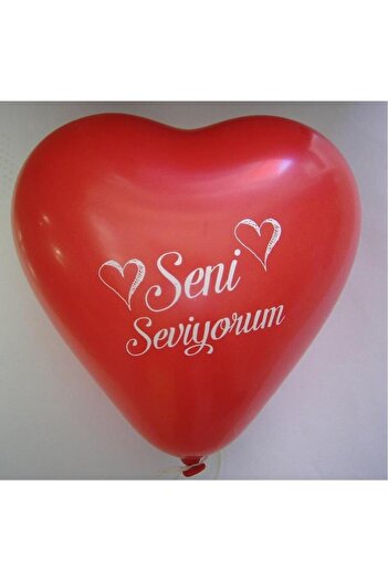 BeySüS 12 Pieces Red Heart I Love You Printed Balloon Flying with Helium