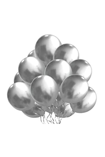 BeySüS 15 Pieces Metallic Gray Balloons for Birthday Party - inDoor Decoration