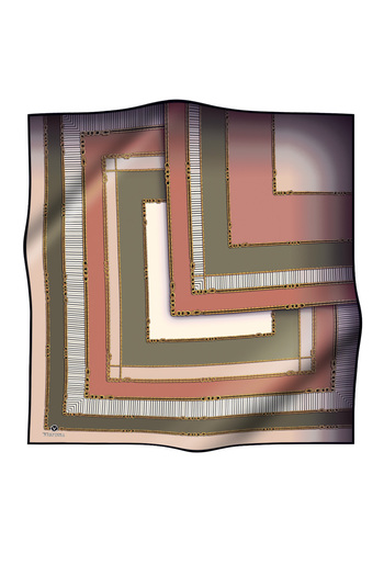 Vissona Women's Twill Silk Scarf Khaki Copper