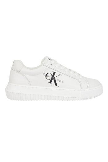 Calvin Klein Women's Brand Logo Lace-up Non-Slip Sole Casual White1 Sneaker YW0YW00823-YBR