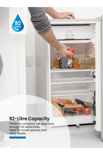 Geepas Single Door Direct Cool Refrigerator/Defrost Mini Fridge/Quick Cooling with Temperature Contr