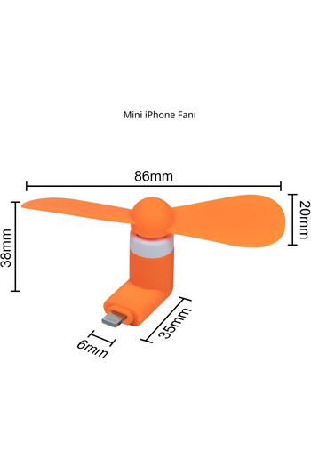 Generic İPhone İçin Taşınabilir Mini Vantilatör - Lightning Port Uyumlu Serinletici Fan - Güçlü Ve Sessiz