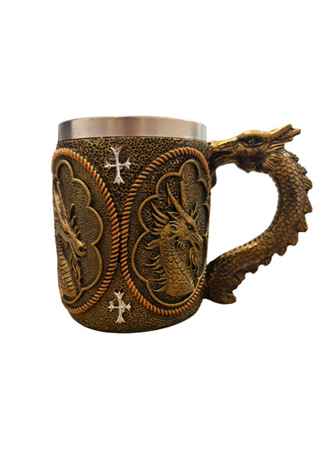 OEM Dragon's Craft Mug – Resin and Metal Mug with Dragon-Shaped Handle