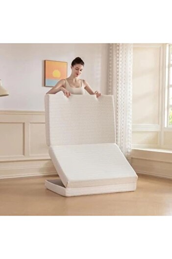 Comfy Premium American Satin Quilted Medicated Folding 180 x 90 x 7cm White Mattress