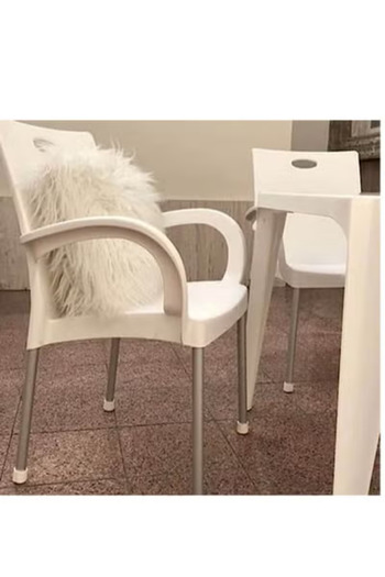 co arma Modern stackable plastic armchair with aluminum legs and durable rubber floor protector