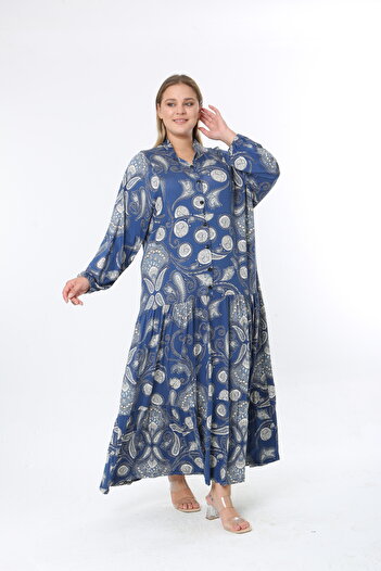 XL Modam Women's Lycra Patterned Plus Size Dress
