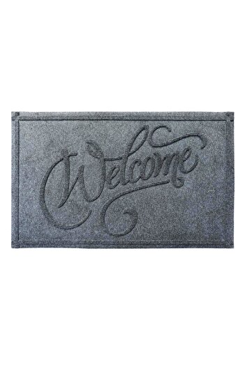 OPTIM DEKO Door Mat, Rubber and Polypropylene, WELCOME, Gray, 60x40cm