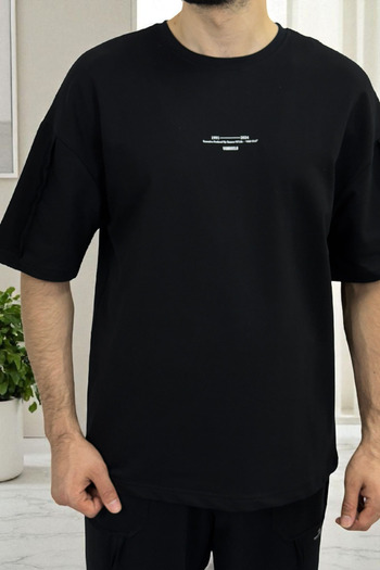 AKKAD MODA Men's Pajama Set 100% Cotton, T-Shirt and Pocket Model