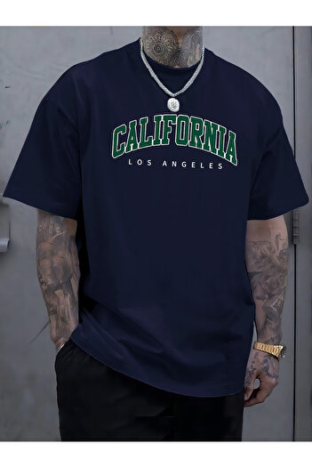 Let's Wear Ανδρικό μπλουζάκι CALIFORNIA με στάμπα, άνετο κοντομάνικο μπλουζάκι για το καλοκαίρι
