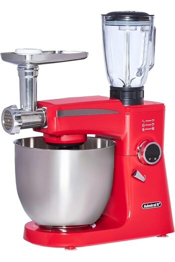 Admiral Stand Mixer, 10L SS Bowl With 1.5L Glass Blender & 1 Set Meat Grinder, Low Noise 75dB Highes
