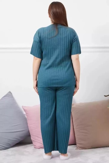 shai Printed Plus Size Pajama Set Green
