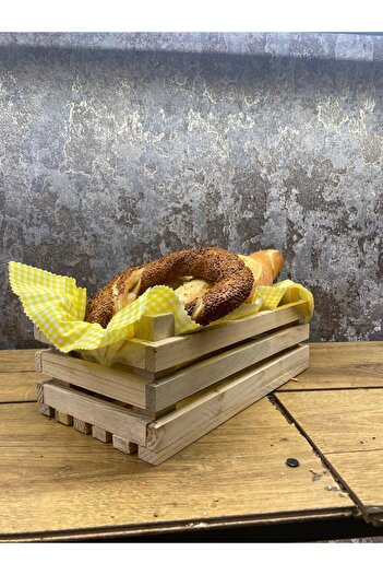 Germenicia Rustic Wooden Bread Presentation Case – Bagel & Bread Holder 15 X 20 - Height: 7.5 Cm.