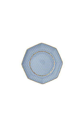 tea delight Regency Damask Mavi Tekli Ekmek Tabağı 17cm
