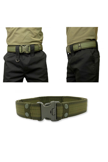 Hipolar Tactical Military Combat Belt, Adjustable with 3-Point Attachment, Kaki, 130 cm