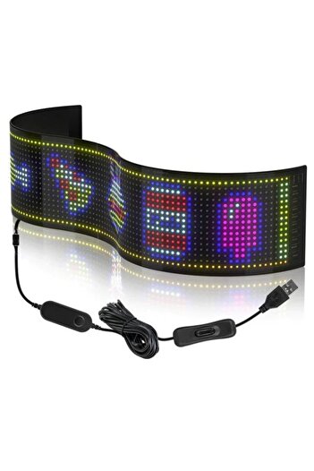 NAHAMİS TRADE 19,5 -90 cm Silikon Led Ekran Matrix Panel Led Cama Yapışan Motor Araba Tır Yazısı Esnek Led