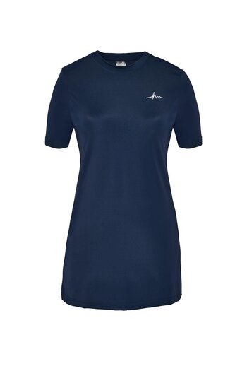 Haşema Short Sleeve Navy Blue 3 Piece Semi Covered Swimsuit Set 5072