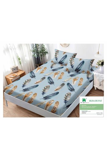 FIONNA.RO Fine Cotton Duvet Cover 90x200cm - Multicolored Feathers