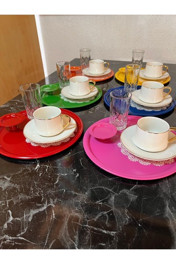 Elk Home 6 PCS COLORFUL PRESENTATION TABLE AND PASTA YELLOW GREEN BLUE ORANGE PINK RED