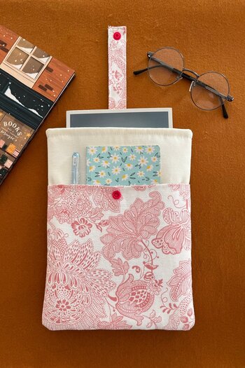 Outlet Çarşım Linen Book Cover Two Compartments Floral