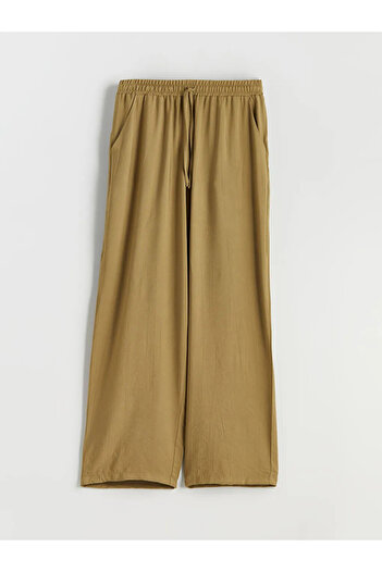 LC Waikiki Lcwaikiki Classic Khaki Women's Wide Leg Pants with Elastic Waist