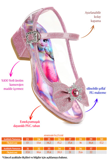 KARAMAZI Asel Girl's Glittery Heeled Evening Dress Transparent Shoes