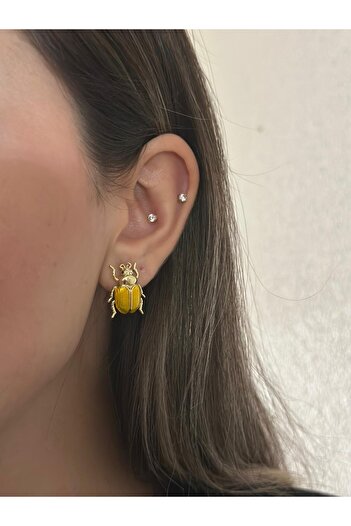 MyladyAccessoriess Yellow Ladybug Steel Earrings