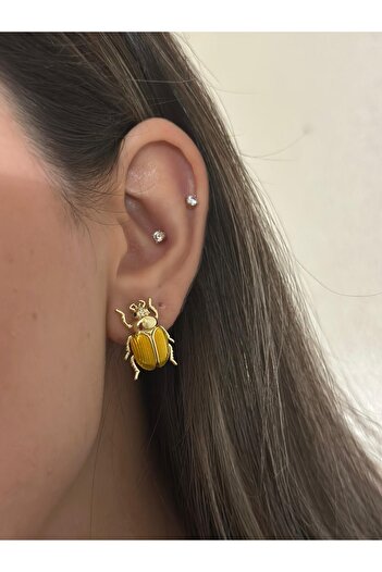 MyladyAccessoriess Yellow Ladybug Steel Earrings
