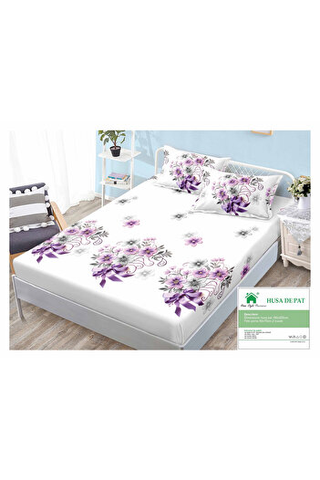 FIONNA.RO Duvet Cover with Elastic and Pillowcases 160x200cm - Floral Bouquet