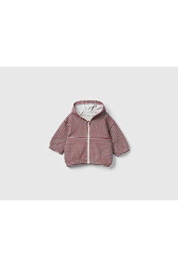 United Colors of Benetton 100% Cotton Striped Infant Shirt with Hood