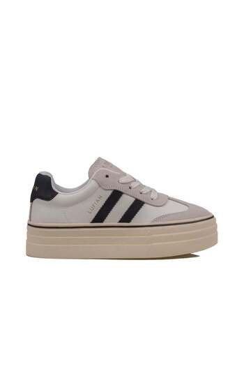 Lufian White Angela Women's Thick Sole Sneaker