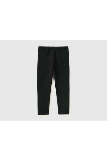United Colors of Benetton Kids' Solid Cotton Leggings with Elastic Waistband