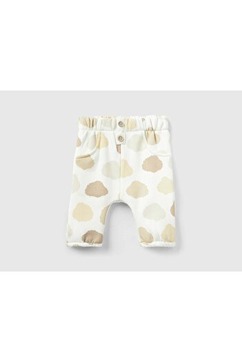 United Colors of Benetton Infants' Stretchy Waist Athletic Pants with Zipper Print