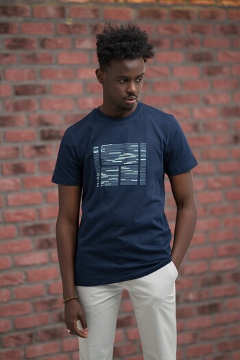 ADVANTE Slim Fit Crew Neck Printed Cotton T-Shirt