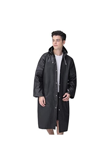 Glow Goods Raincoat with Fixed Hood, Universal Size, Black