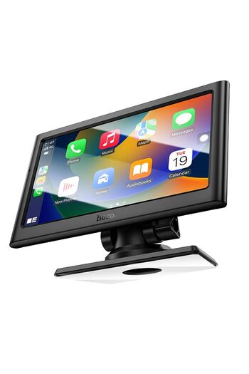 REDz Accessories Wireless Car Screen for Mirroring, CarPlay/Android Auto, Hoco HU2, IPS 7", Black