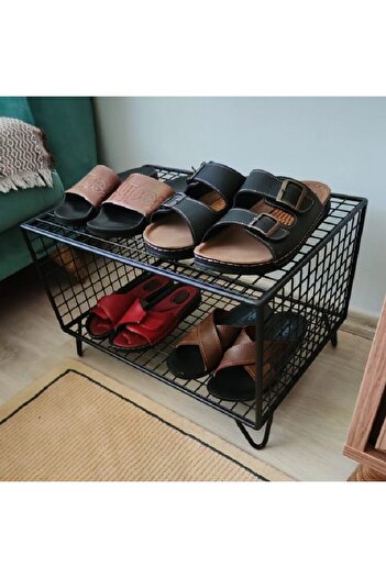 GO DEKOR İskandinav YENİ Metal Dekoratif Ayakkabılık/Terliklik 49x35