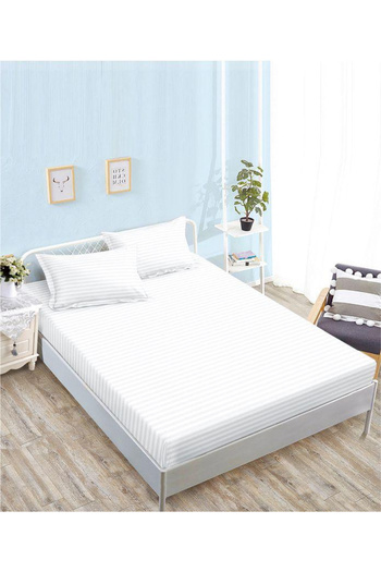 FIONNA.RO Satin Cotton Damask Type Cover 160x200cm - White