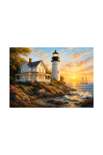 Neverland 1000 Piece Puzzle - Lighthouse Sunset
