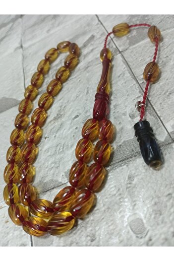 Tasarım Carved Fire Amber Prayer Beads Thankful Father Crafted